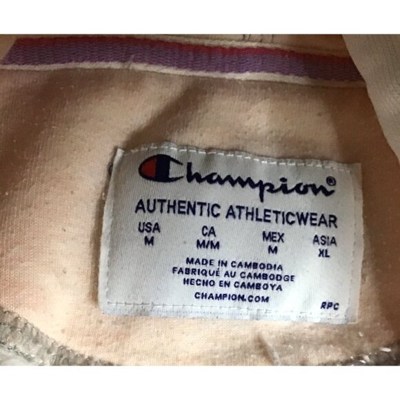 CHAMPION - MENS WHITE LONG SLEEVE KANGAROO POCKET HODDIE SIZE MEDIUM - Picture 3 of 7